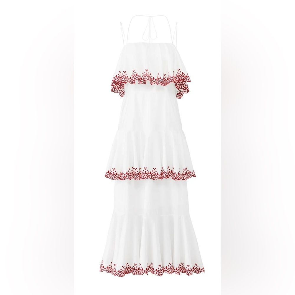 Rebecca Minkoff Tiered Clarissa Dress Midi Cotton Wedding , size 6 - Picture 3 of 11